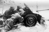 Bofors antitank gun of cavalry troops. Taman bridgehead, May 1943.