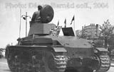 R-2 tank at the parade. Notice the aerial identification cross painted in Romanian airforce style on the hood of the engine.