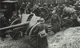 A 75 mm Skoda model 1928 from the 1st Guard Artillery Regiment in one of Bucharest's train stations on return from Odessa