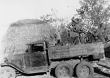 Machineguns mounted in antiaircraft role on a GAZ truck platform.