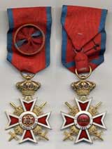Order of the Crown of Romania, Officer class with Military Virtue ribbon