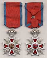 Order of the Crown of Romania, Knight class with Military Virtue ribbon