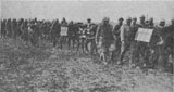 Troops marching onto the front