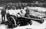 General Pantazi (Romanian minister of defence) inspecting artillery positions on the Eastern Front.