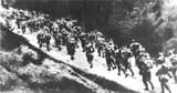 Romanian infantrymen marching in Transylvania.