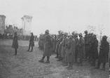 Men of the 9th <i>Rosiori</i> Regiment lined up for inspection somewhere in Russia.