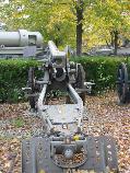 View from behind of the 100 mm Skoda model 1916 mountain gun, in the courtyard of the National Military Museum in Bucharest