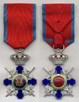 Order of the Star of Romania, Kinght class with Military Virtue ribbon